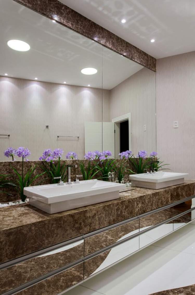 How to decorate the bathroom with a winter garden