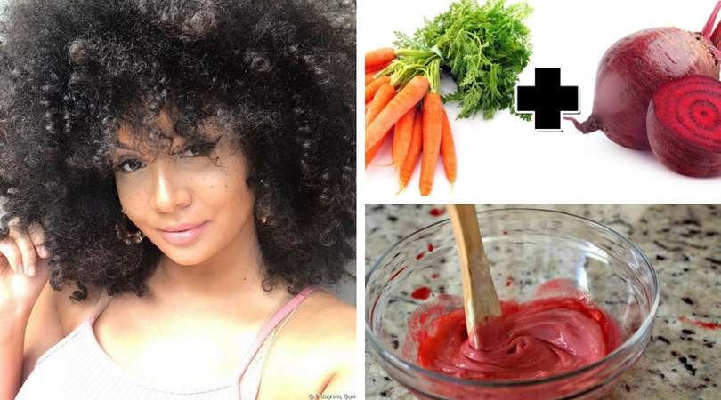 Homemade recipe to moisturize afro hair with beetroot and carrots