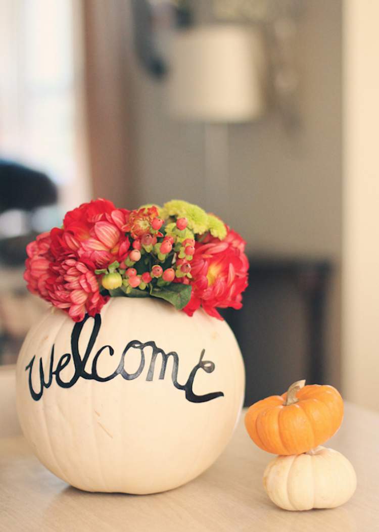 Pumpkin vase to decorate your home with flowers