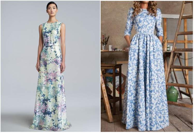 Printed dresses for brides to have a civil wedding in 2017