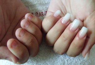 Nail extensions with wheat flour step by step