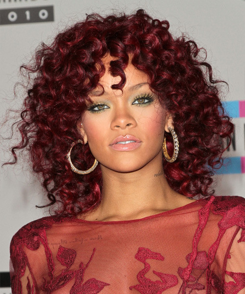 Rihanna with curly hair