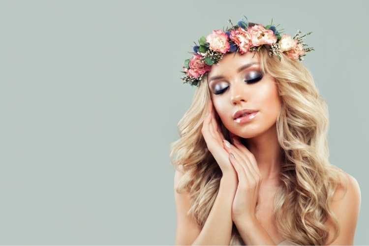 Makeup tips for brides with flower crowns