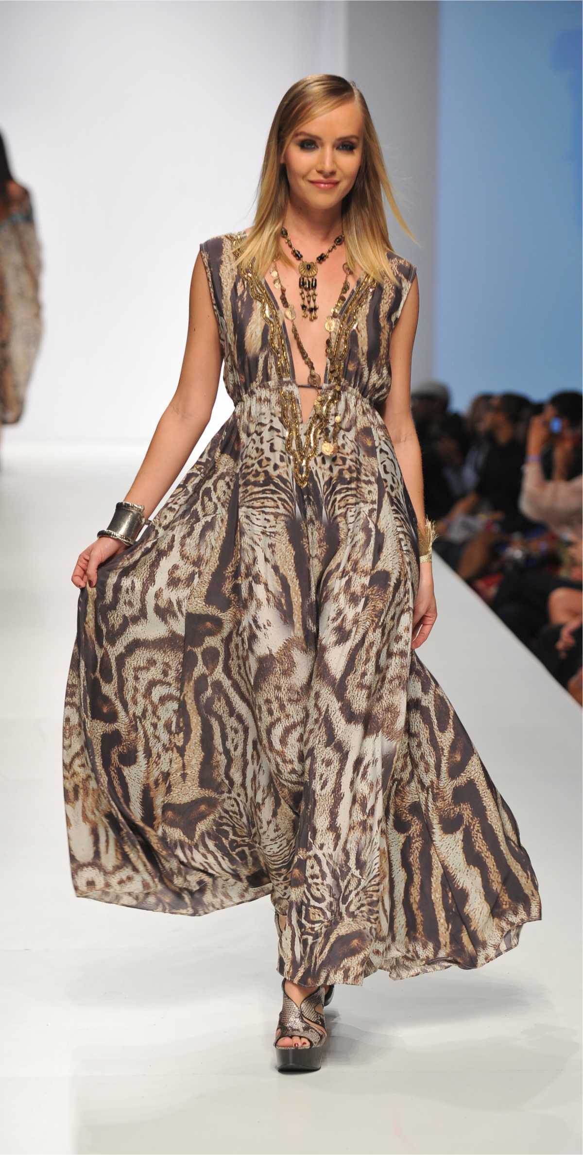 long dress with animal print