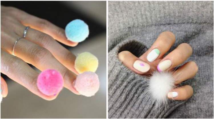 Nail Art with Pompom