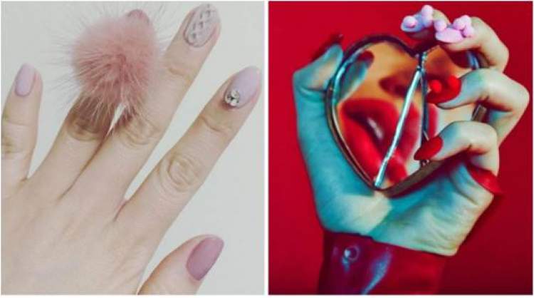 inspiration for decorating your nails with pompoms