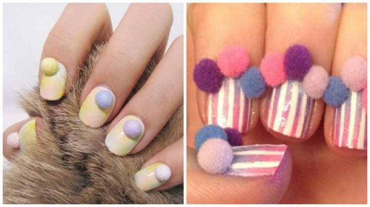 pompom nails are in fashion