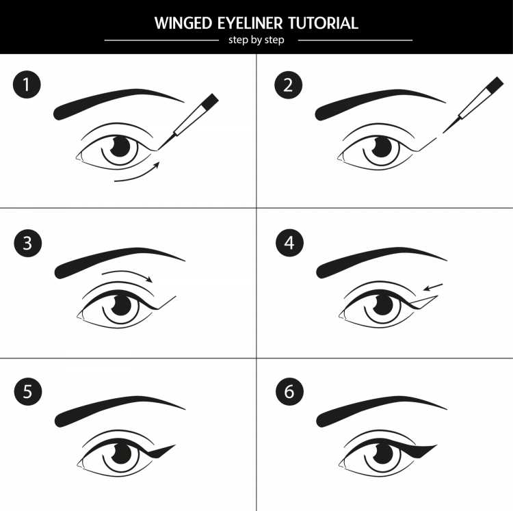 Makeup for a photo shoot with eyeliner step by step