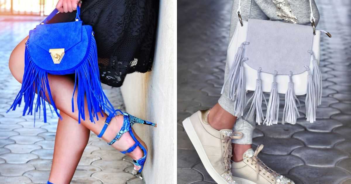 stylish and colorful bags with fringes