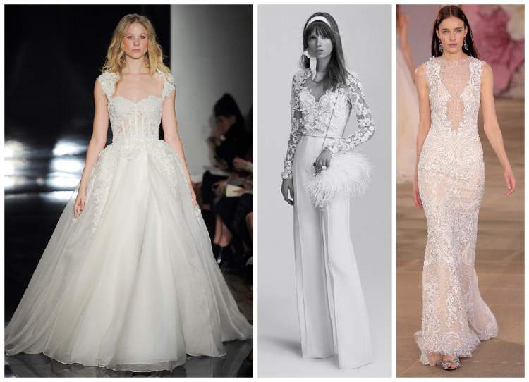 deep neckline is among the trends in wedding dresses for 2017