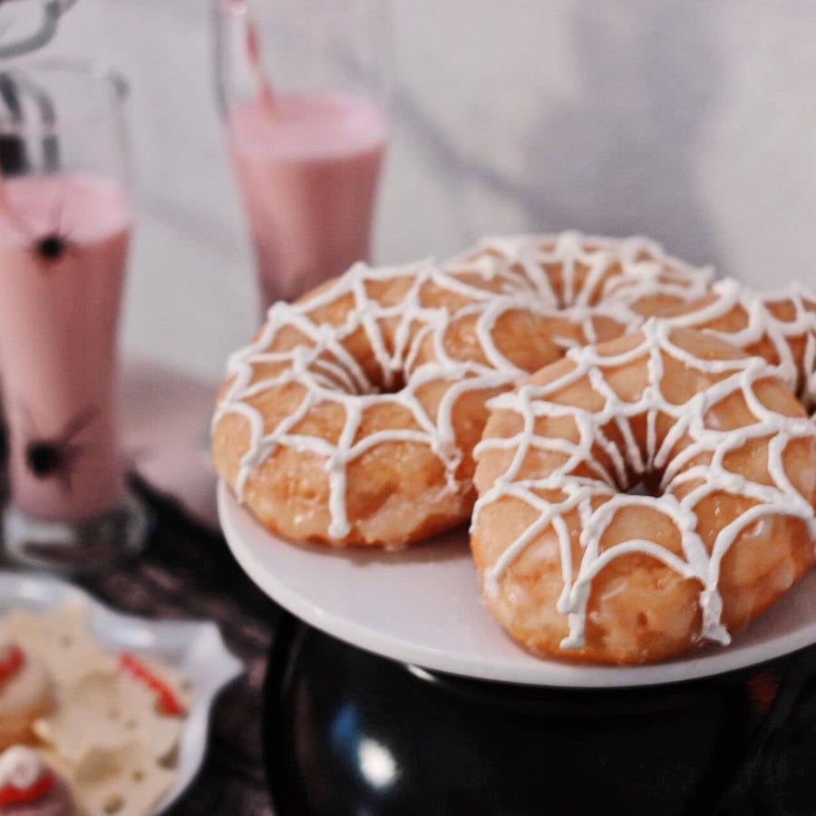 Donut with spider topping.