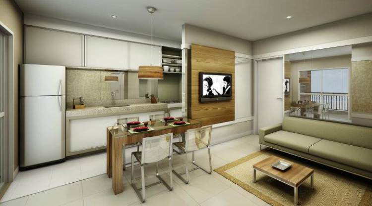 kitchen integrated with living room