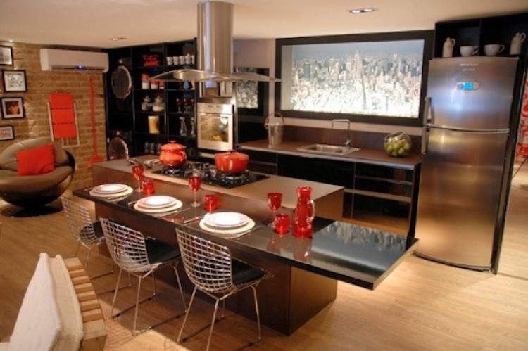 kitchen inside the living room