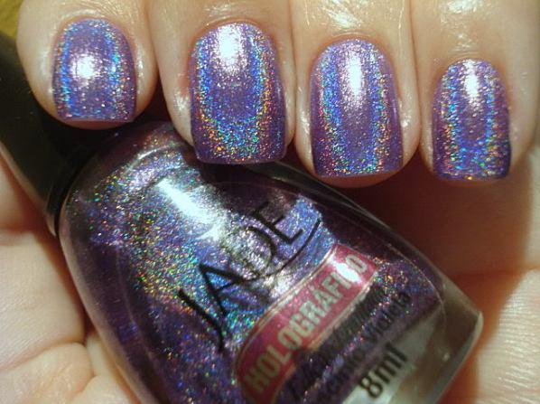 Nails with holographic nail polish are an option for end of year parties