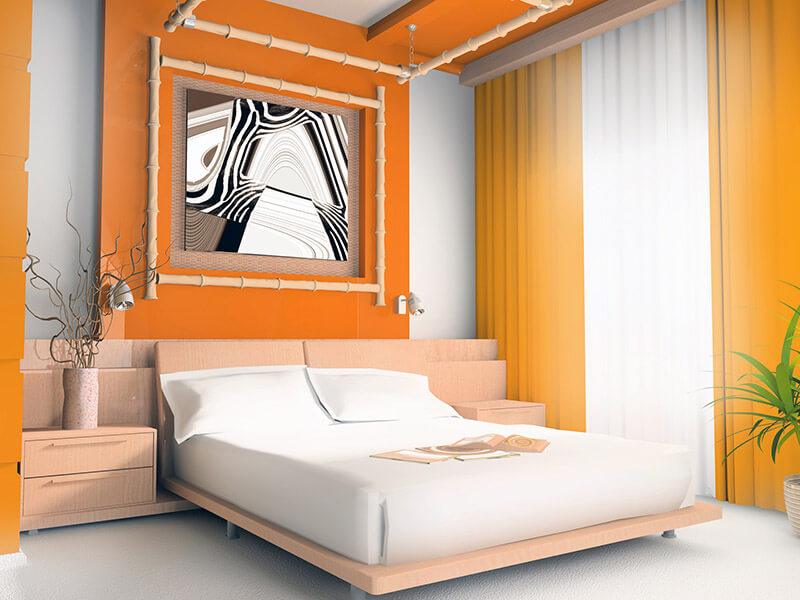 Decorating the double bedroom with the color orange