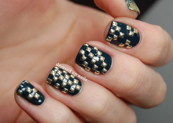 Nails decorated in Rock Metal style