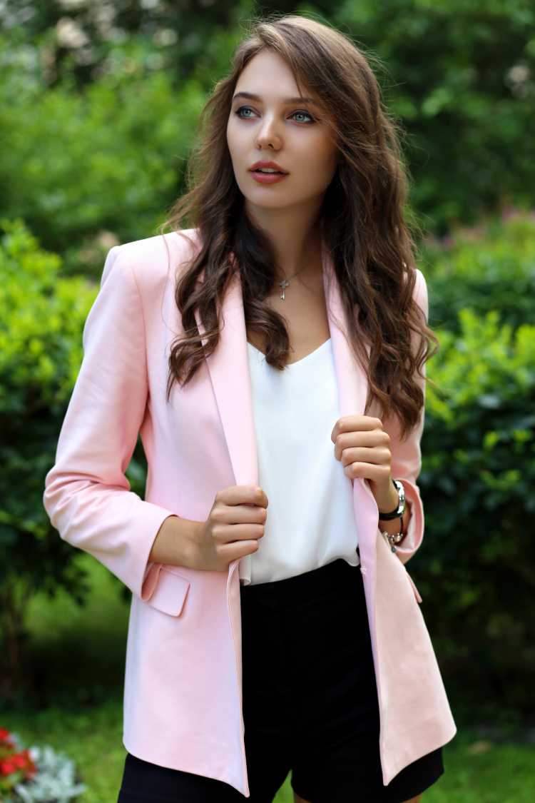 blazer and mismatched tailored shorts