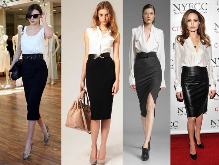 Formal style high waist pencil skirt