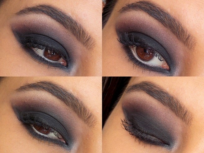 maquillaje de ojos negro ahumado