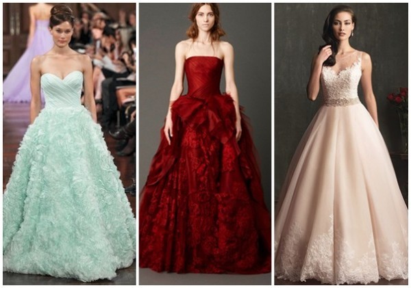 modern and colorful wedding dresses