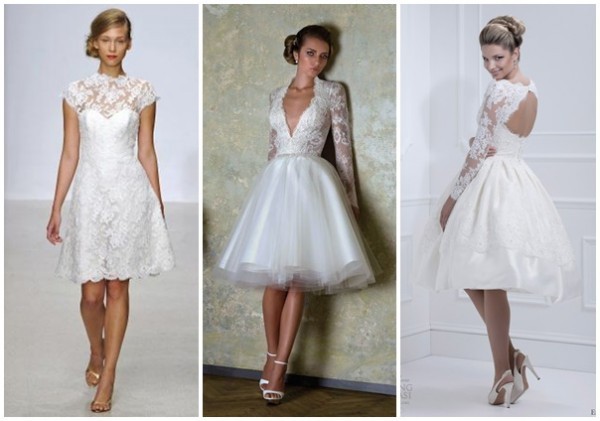 photos of short modern wedding dresses