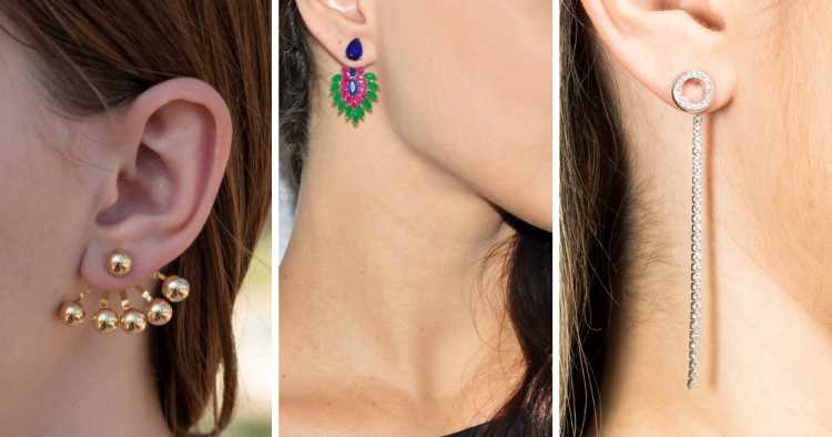 Ear jacket earrings are one of the trends in semi-jewelry in summer 2019