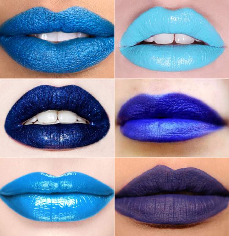 Blue lipstick makes your teeth brighter and your smile more powerful