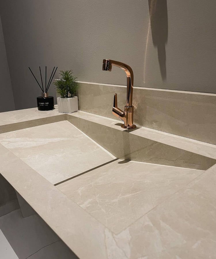 Porcelain bathroom sink.