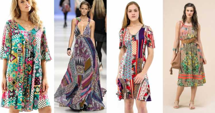 Patchwork print is one of the dress models to try in summer 2019