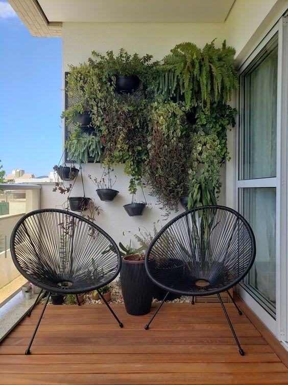 Balcony with two chairs