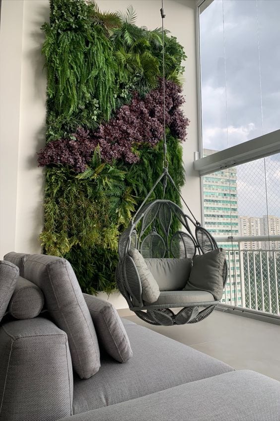 Balcony with vertical garden