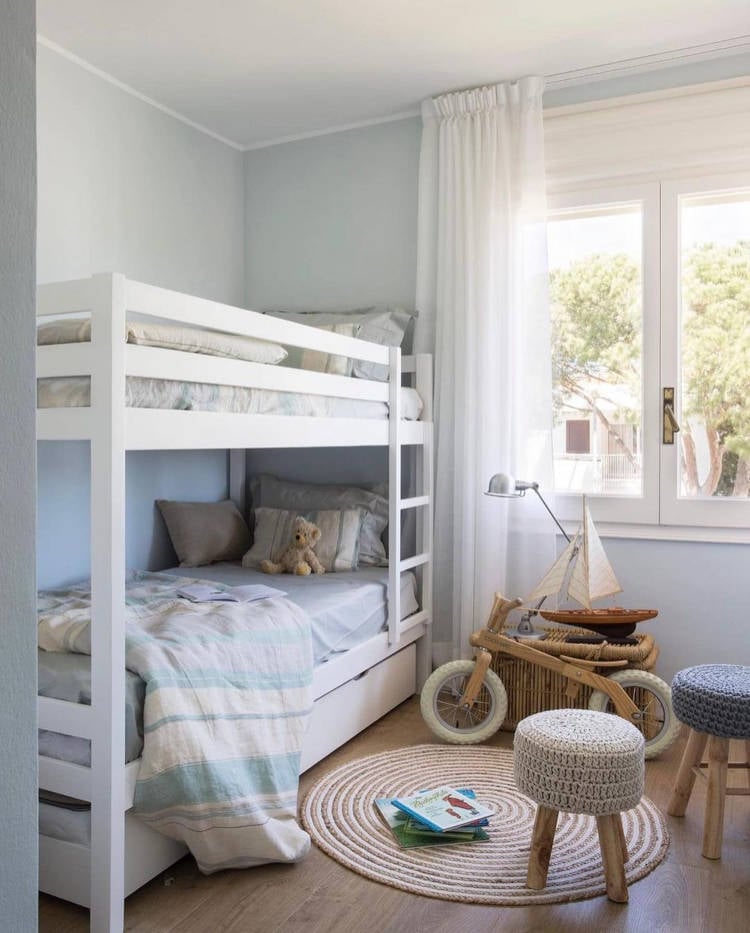 Bunk bed in small children's room.