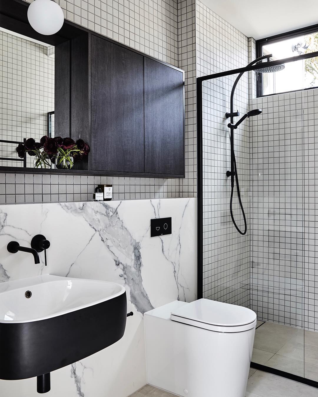 Black and white bathroom