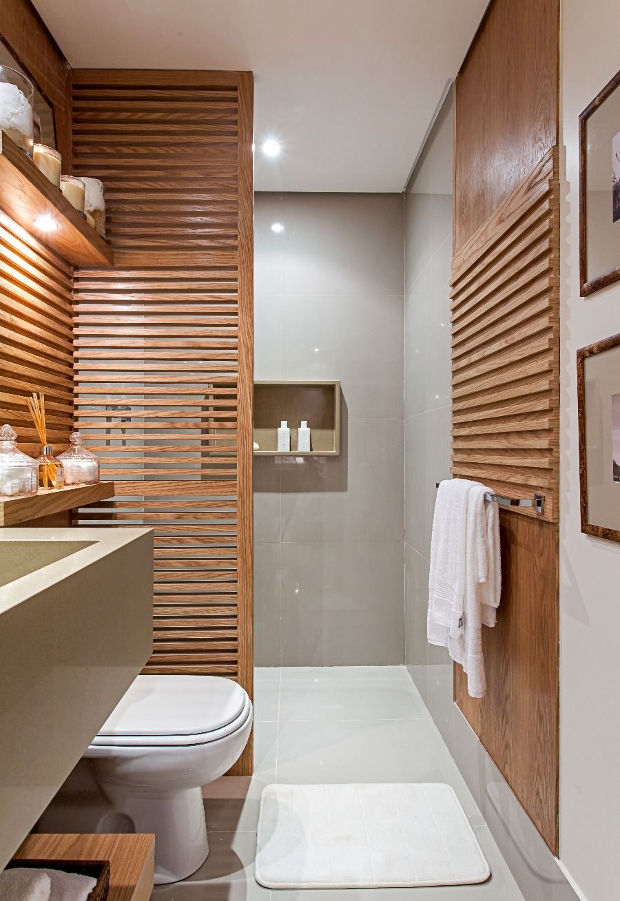 Bathroom with wood