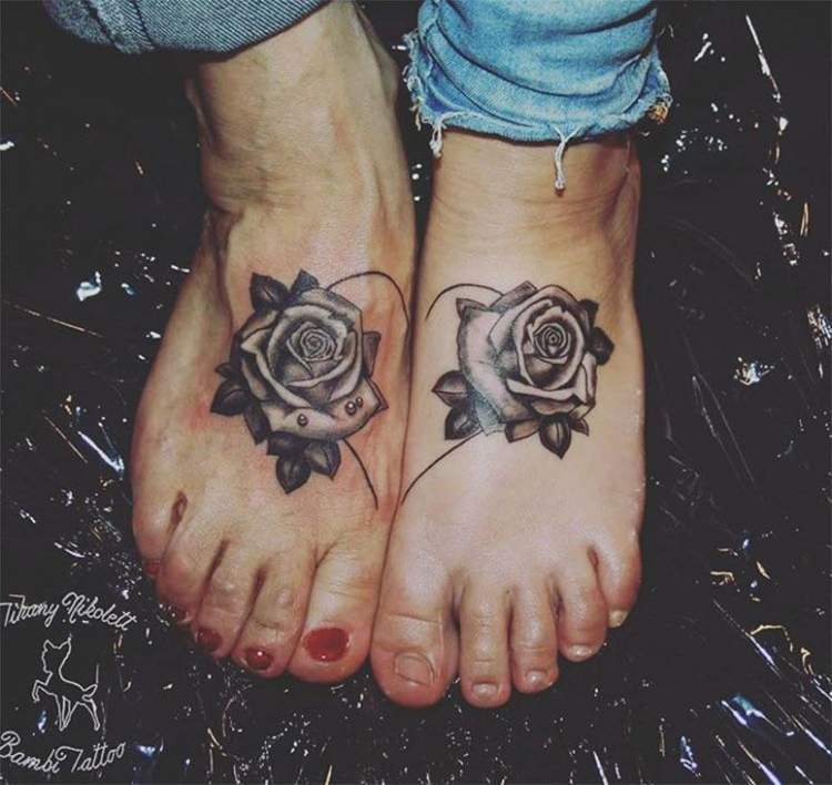 Mother and daughter tattoo: heart that completes each other