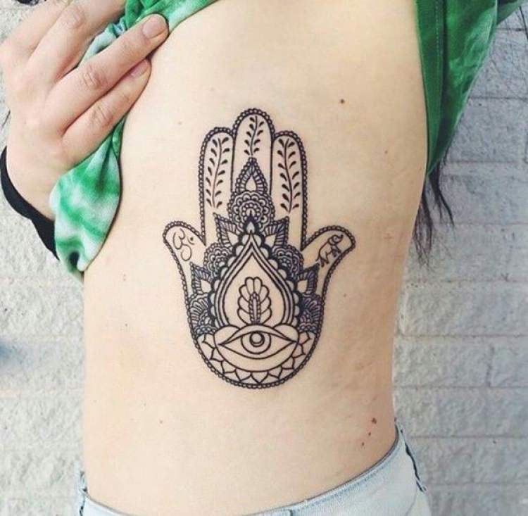 Mother and Child Tattoo: Hamsa Symbol