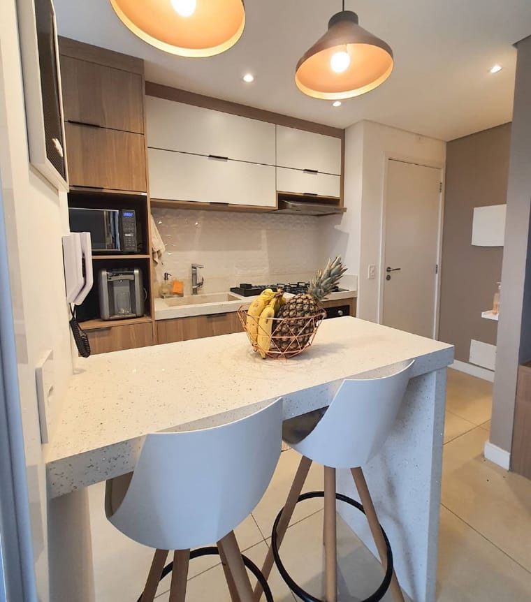 White and woody kitchen