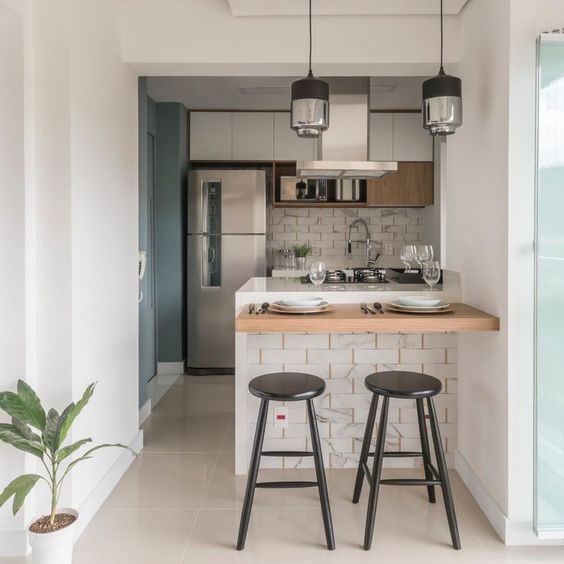 Small decorated kitchen.