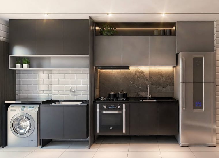 Integrated kitchen and laundry