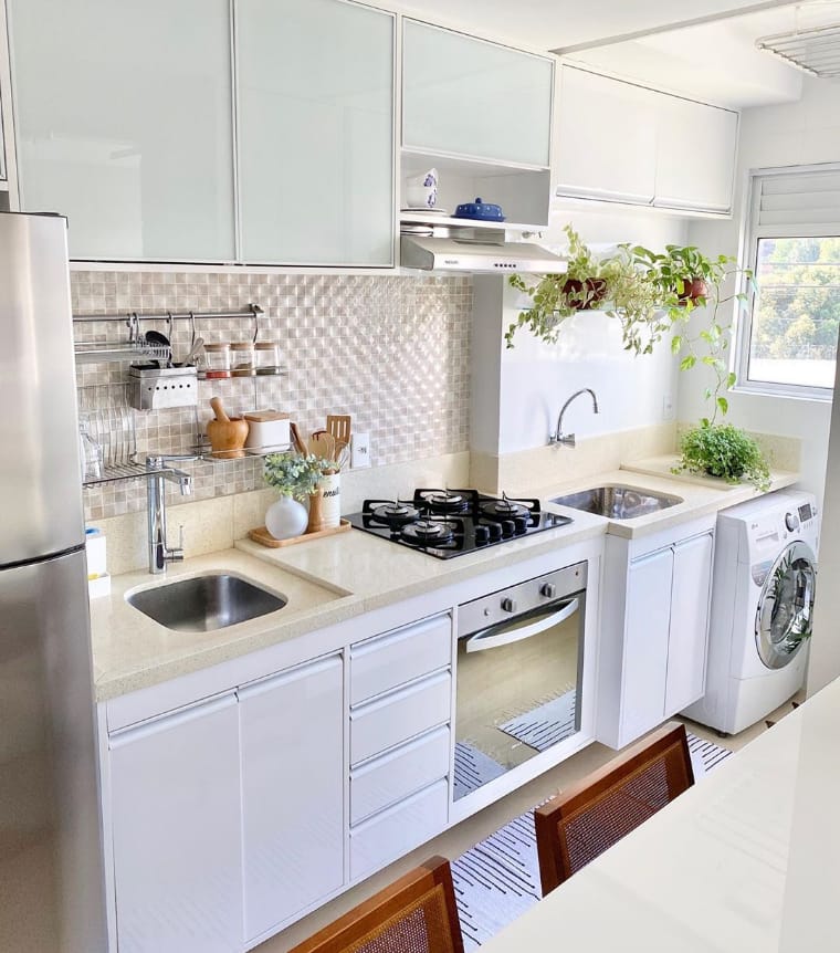 Kitchen with laundry.