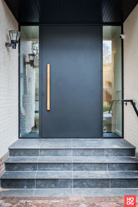 Matte black door