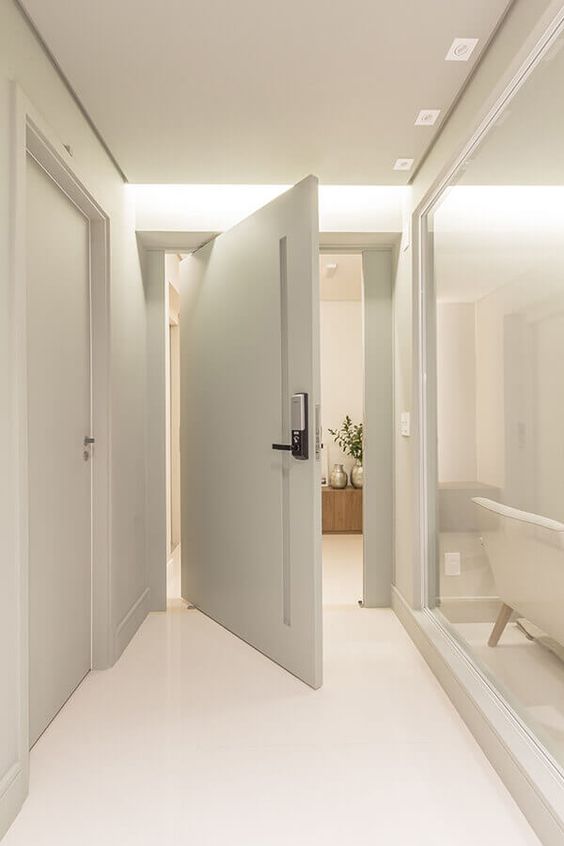 Pivoting white door