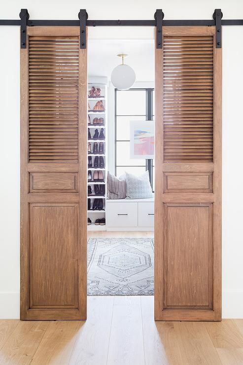 Venetian sliding door.