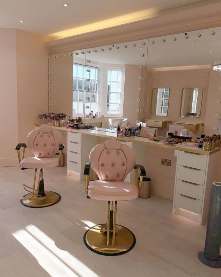 Beauty salon with makeup room.