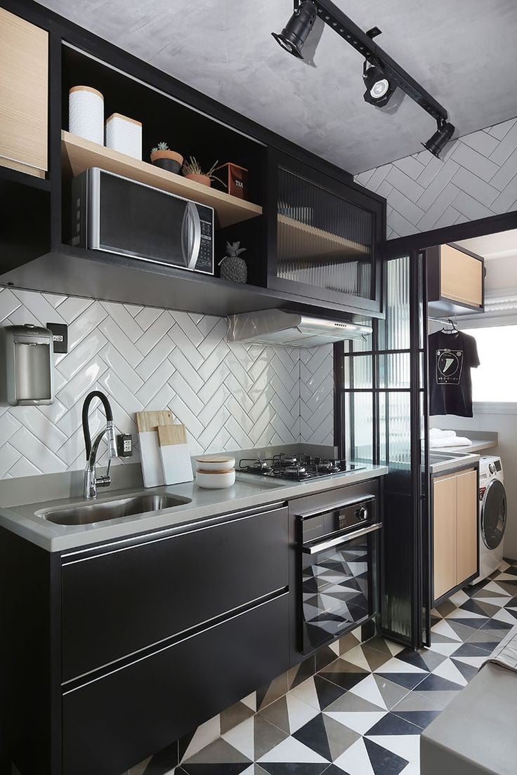 Black and white kitchen