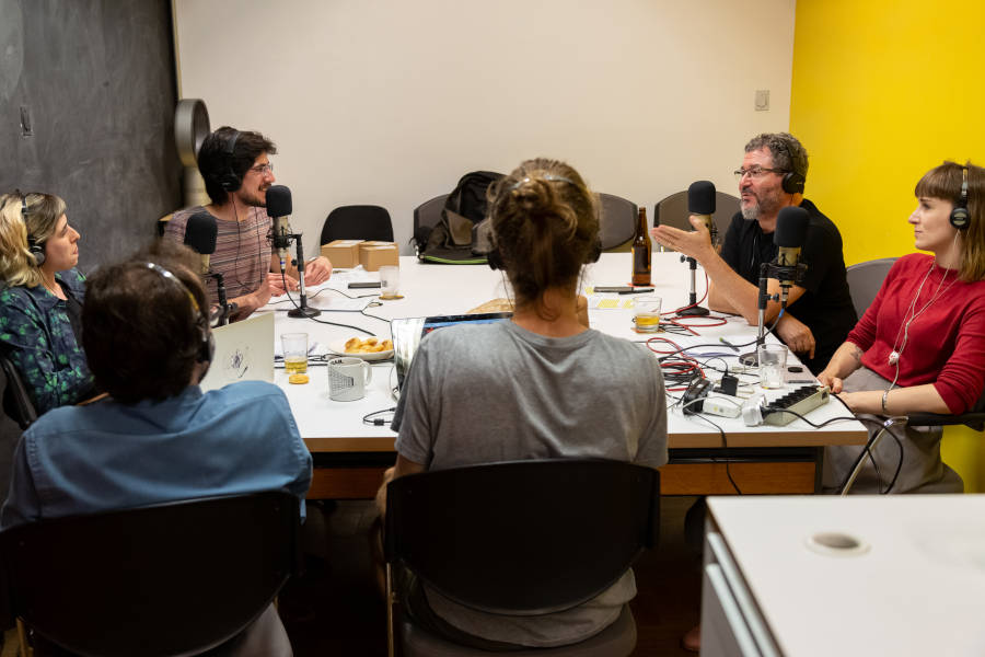 Winners of the Brazilian Institute of Architects Award: Betoneira Podcast - Mixing Ideas, in São Paulo, by Betoneira Podcast