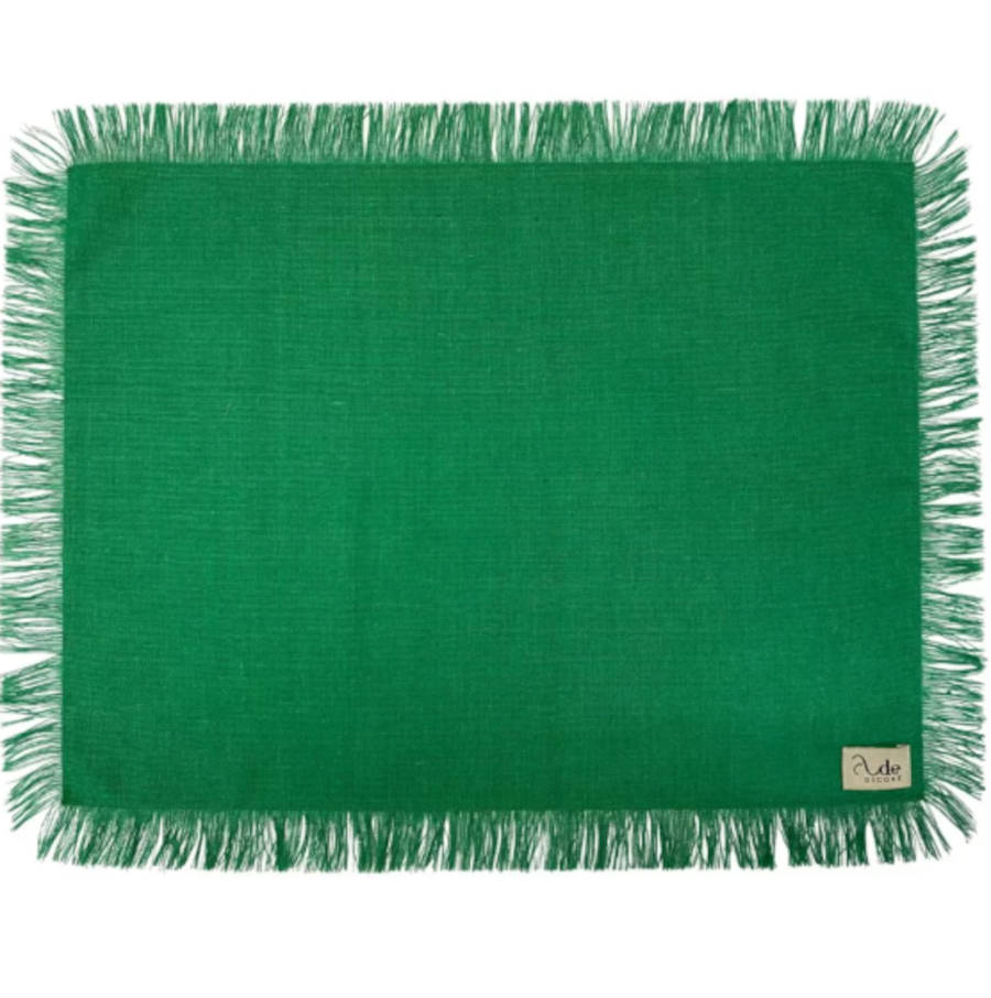 Green placemat.