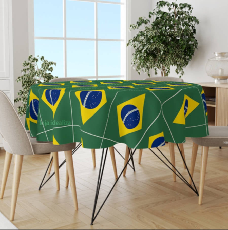 Towel with Brazilian flag.