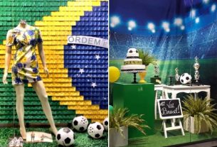 Dois modelos de vitrine da Copa.