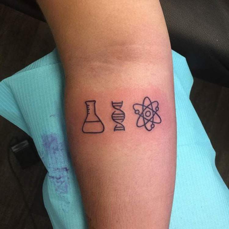 Delicate tattoo inspired by science